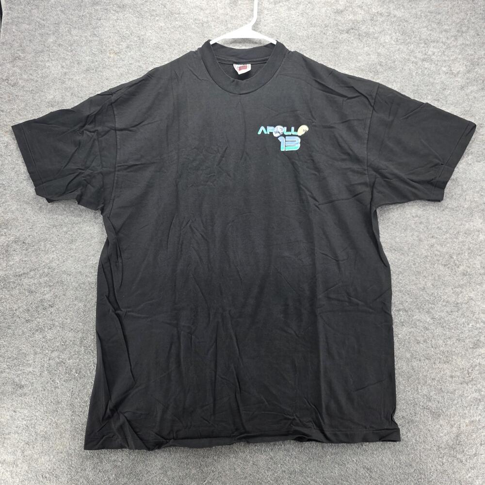 Vintage Apollo 13 Shirt Mens 2XL Black Hanes Heavyweight Space NASA Movie 90s